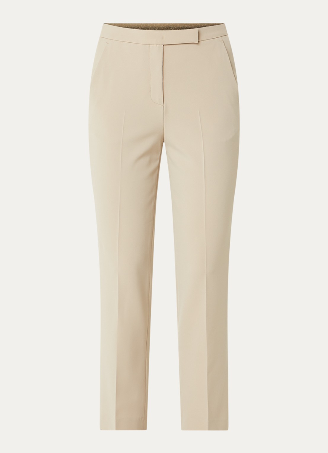 Gerard Darel Alya high waist slim fit cropped chino met steekzakken - voorkant 3 beige