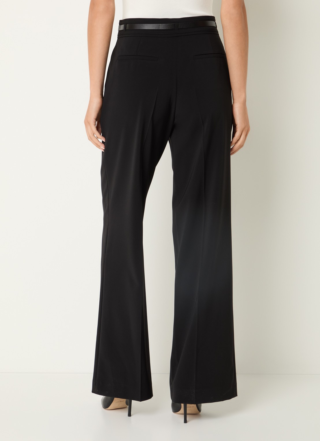 Gerard Darel Alyce high waist wide fit pantalon met steekzakken - achterkant zwart