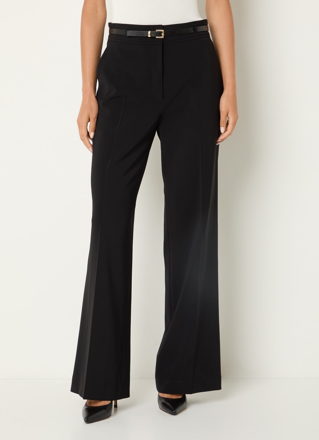 Gerard Darel Alyce high waist wide fit pantalon met steekzakken - detail 2 zwart