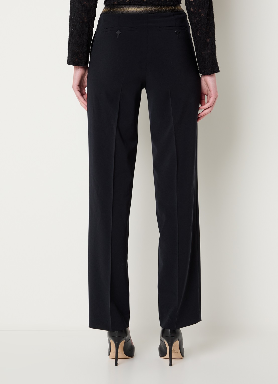 Gerard Darel Alycia high waist straight fit pantalon met steekzakken - achterkant 3 donkerblauw
