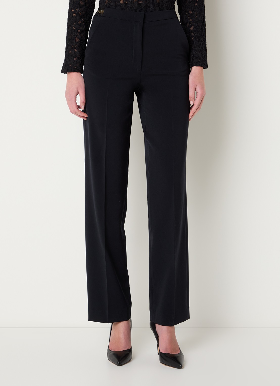 Gerard Darel Alycia high waist straight fit pantalon met steekzakken - detail donkerblauw