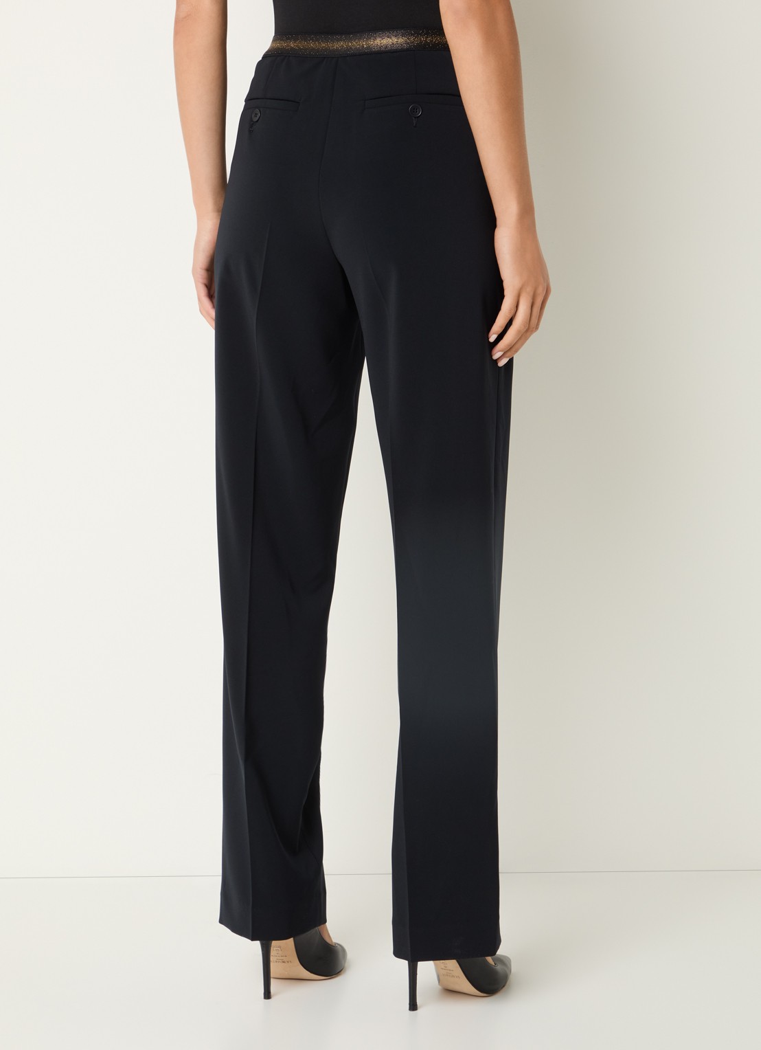 Gerard Darel Alycia high waist straight fit pantalon met steekzakken - achterkant 4 donkerblauw