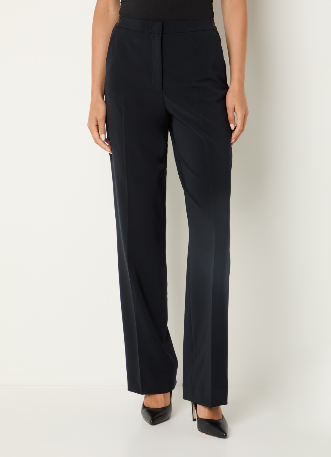 Gerard Darel Alycia high waist straight fit pantalon met steekzakken - detail 2 donkerblauw