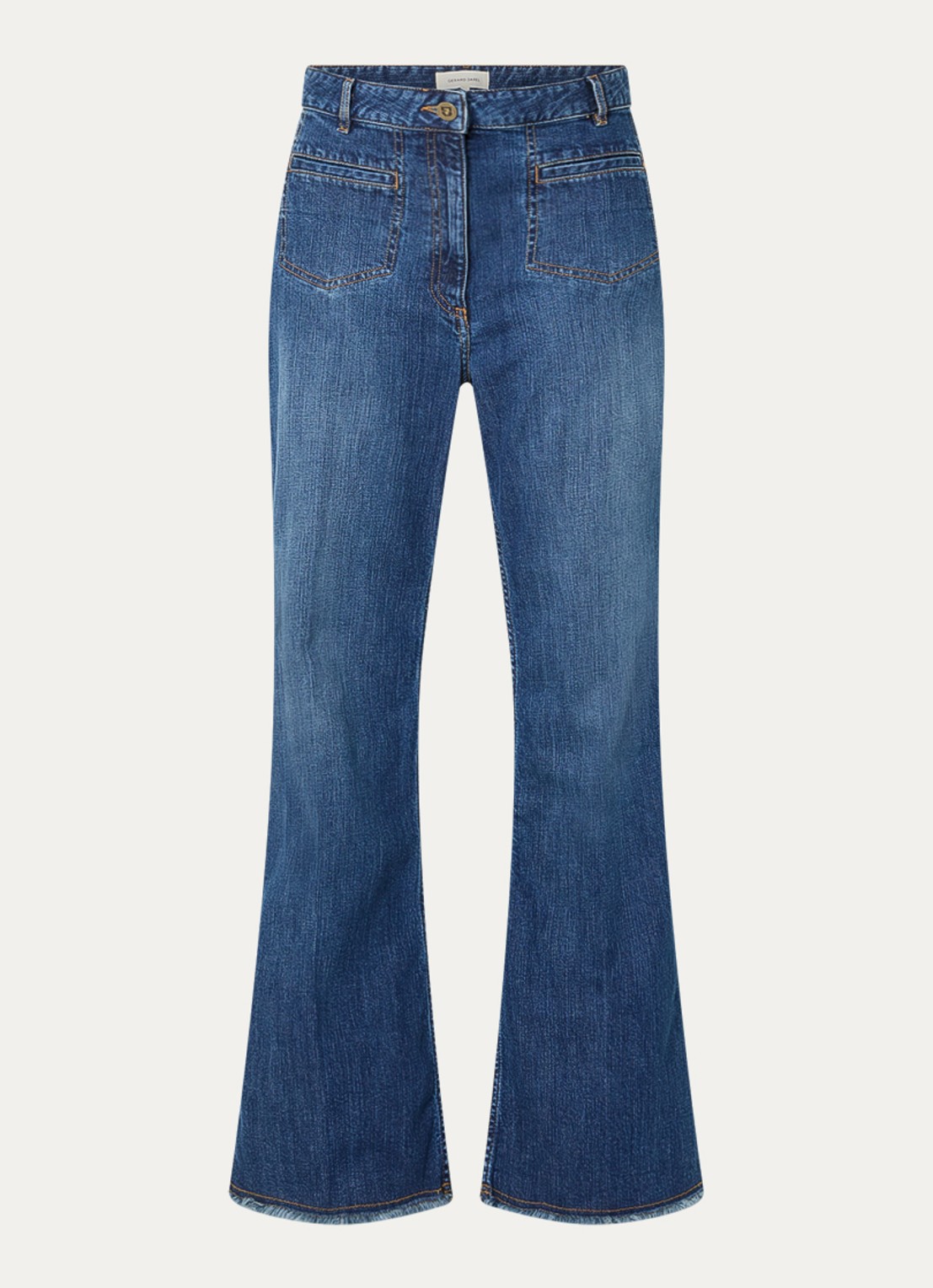 Gerard Darel Amandie high waist wide leg jeans met medium wassing - voorkant 3 indigo