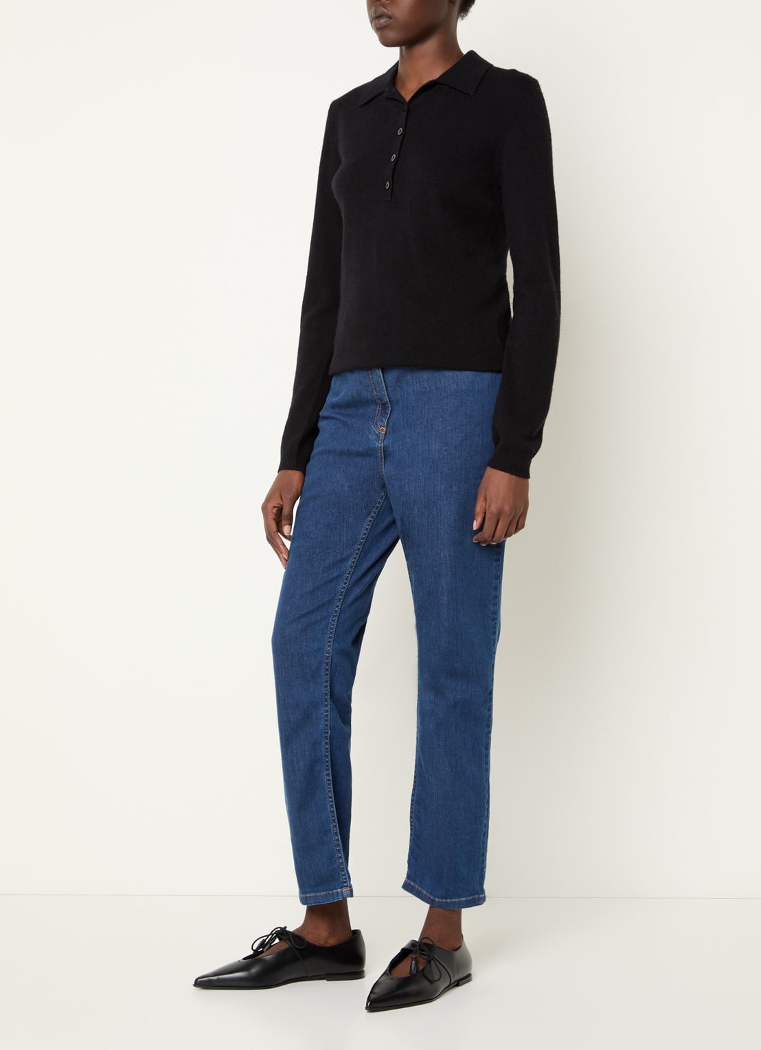 Gerard Darel Amandyne high waist straight leg jeans met medium wassing - voorkant 3 indigo