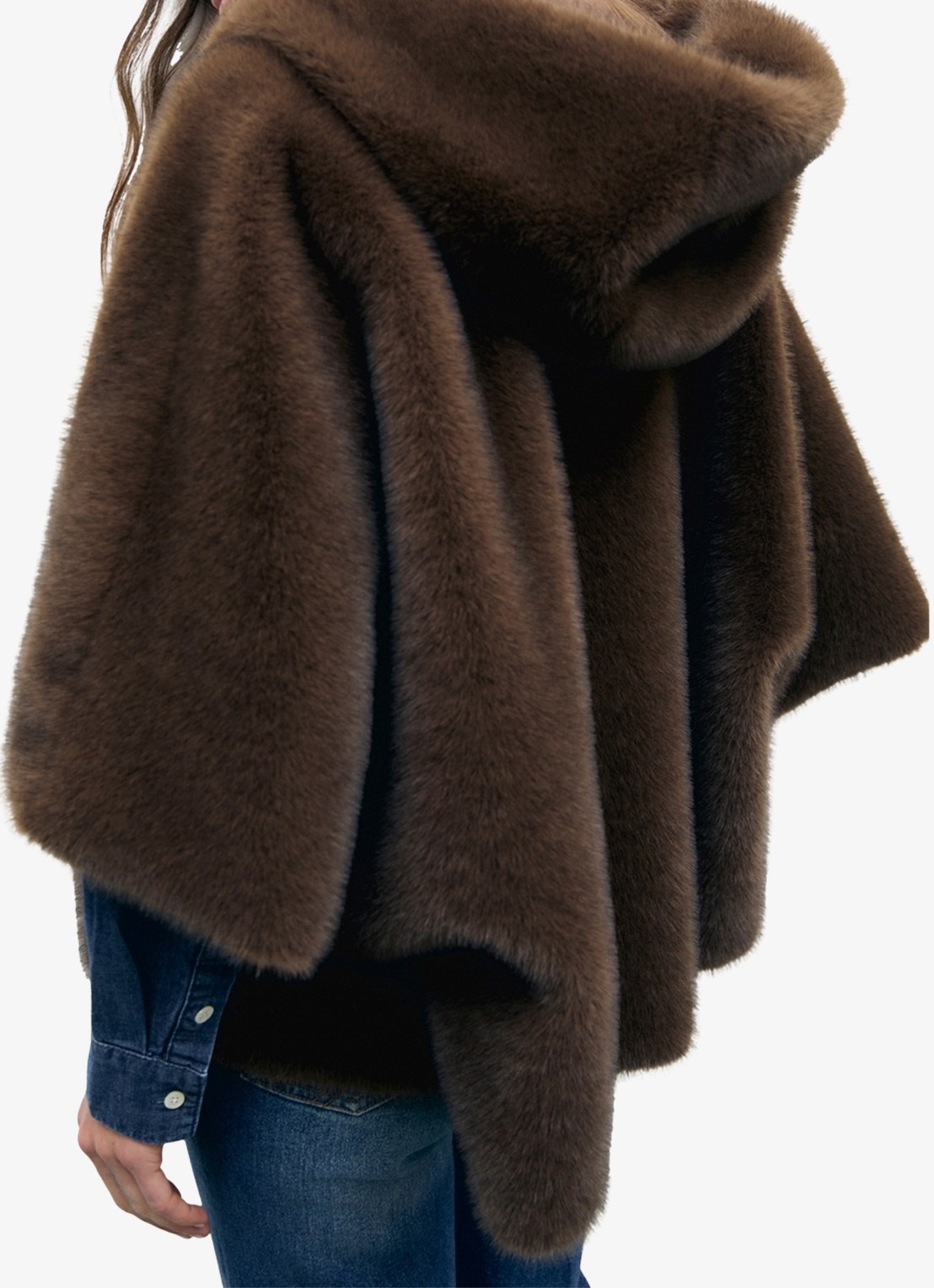 Gerard Darel Amel jas van imitatiebont  - detail 4 donkerbruin