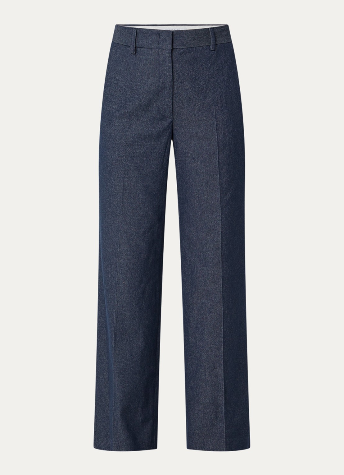 Gerard Darel Amora high waist wide fit broek van chambray - voorkant 2 indigo