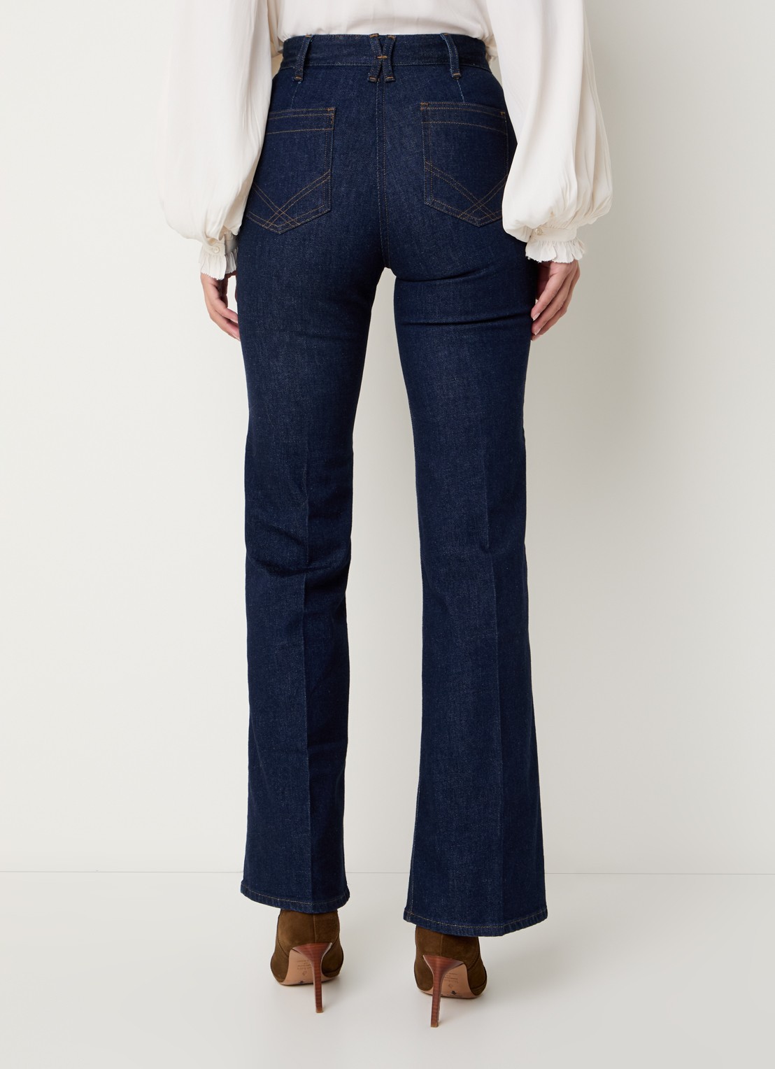Gerard Darel Anna high waist flared jeans met donkere wassing - achterkant 8 indigo