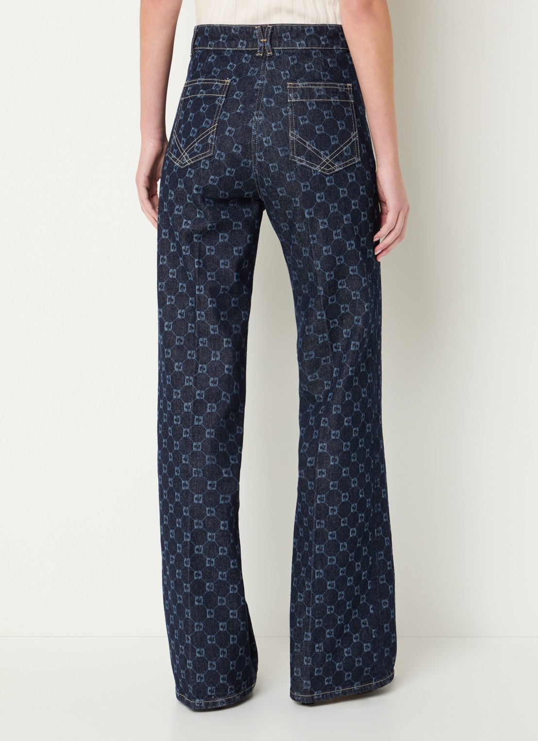 Gerard Darel Anna high waist flared jeans met print - achterkant 5 indigo