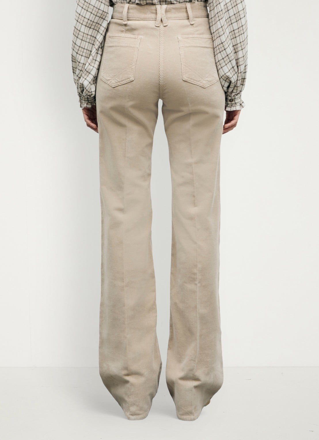 Gerard Darel Anna high waist flared jeans van corduroy - achterkant 3 beige
