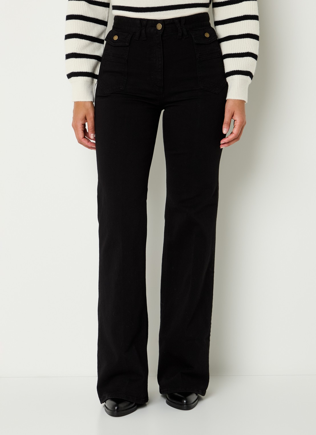 Gerard Darel Anna high waist loose fit jeans met stretch - detail 4 zwart