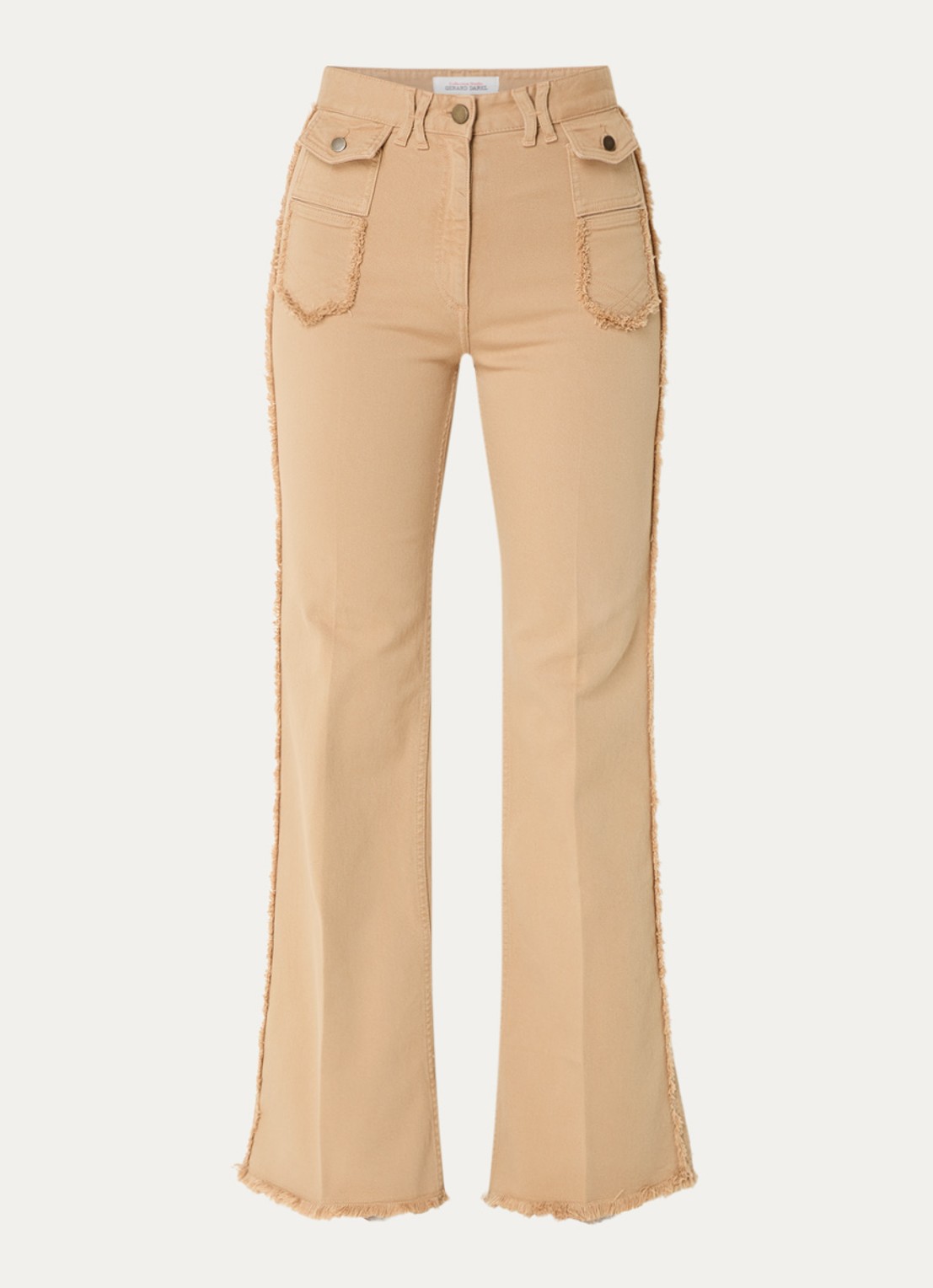 Gerard Darel ANNA high waist straight leg jeans met gekleurde wassing - voorkant 3 zand