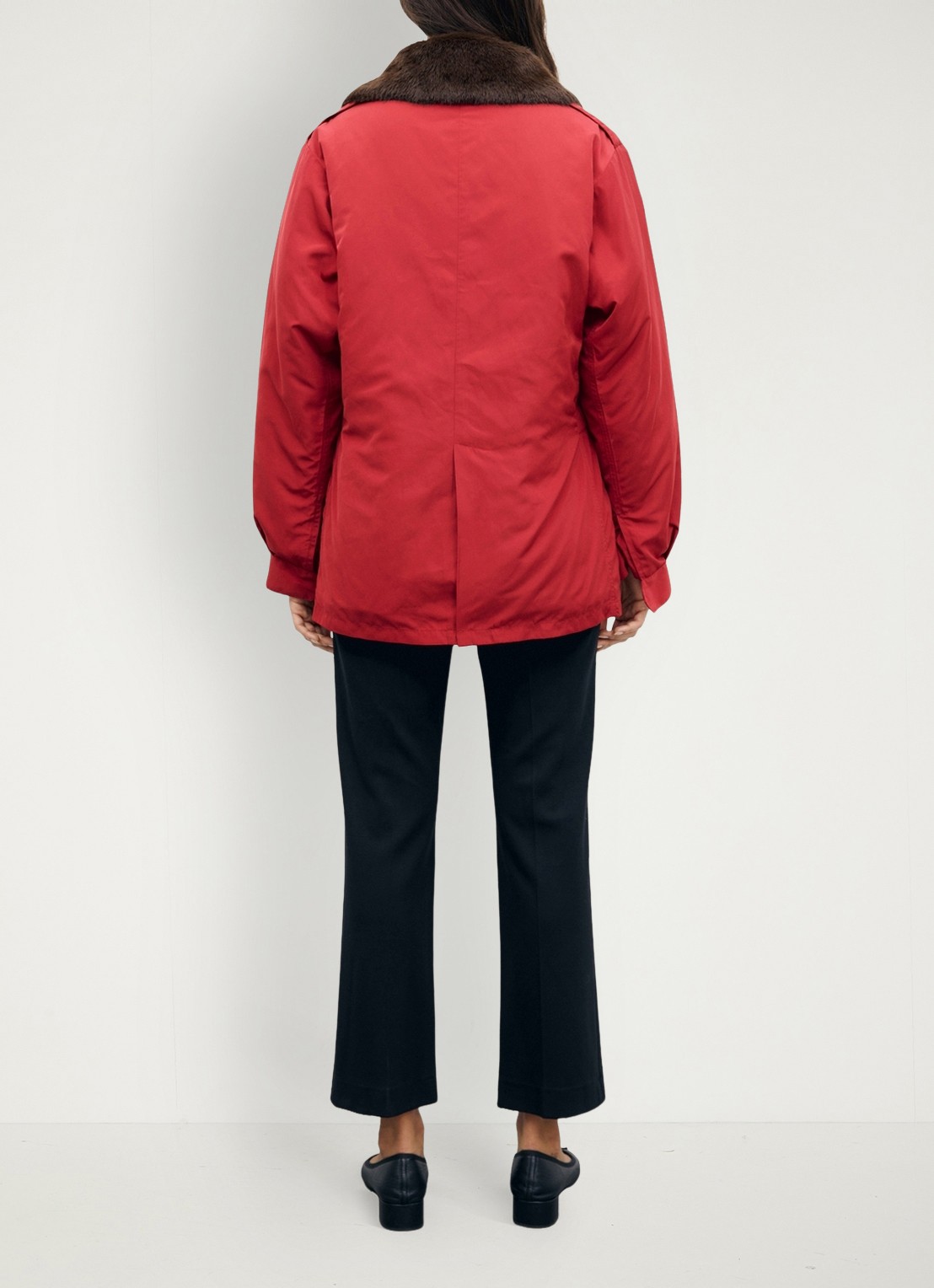 Gerard Darel Antmer parka met afneembare kraag van imitatiebont - achterkant 3 rood