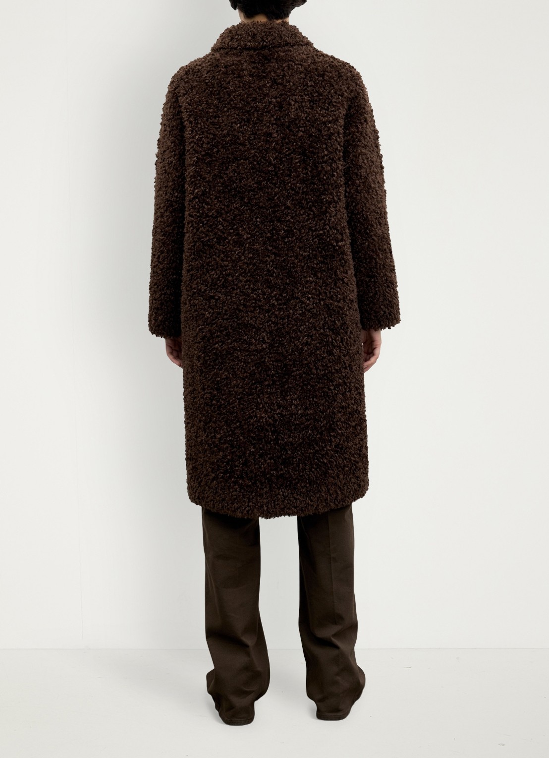 Gerard Darel Asta mantel van teddy - achterkant 5 donkerbruin