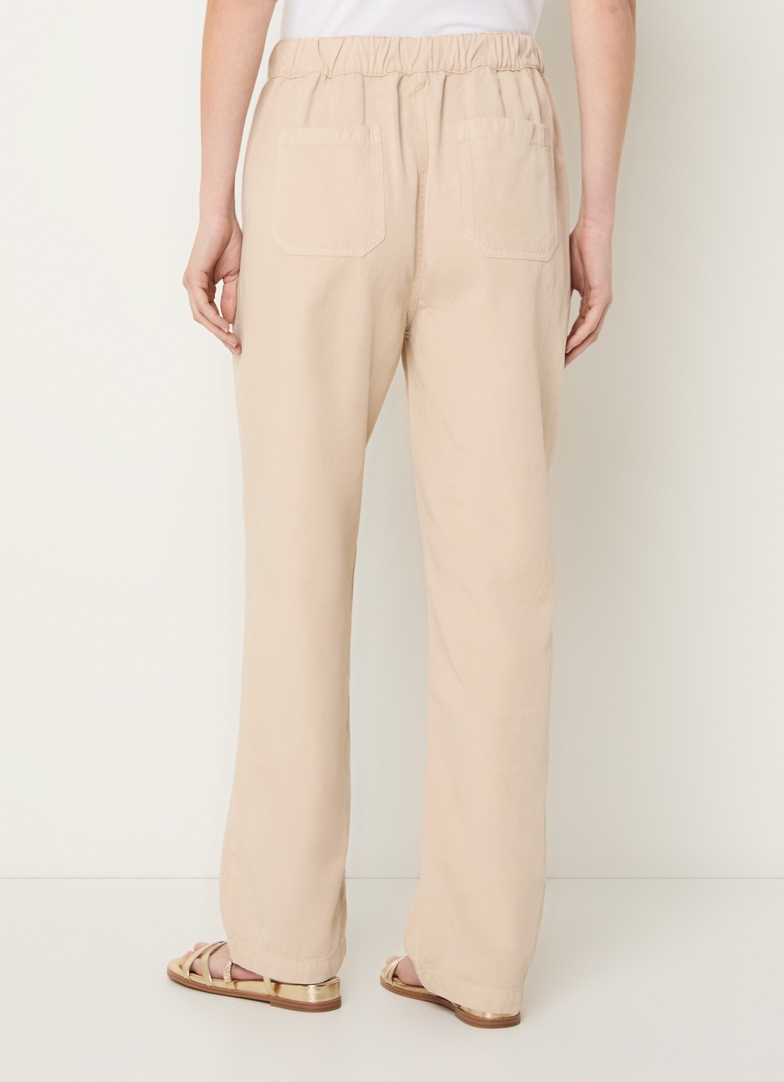 Gerard Darel Audette mid waist pantalon in linnenblend - achterkant beige