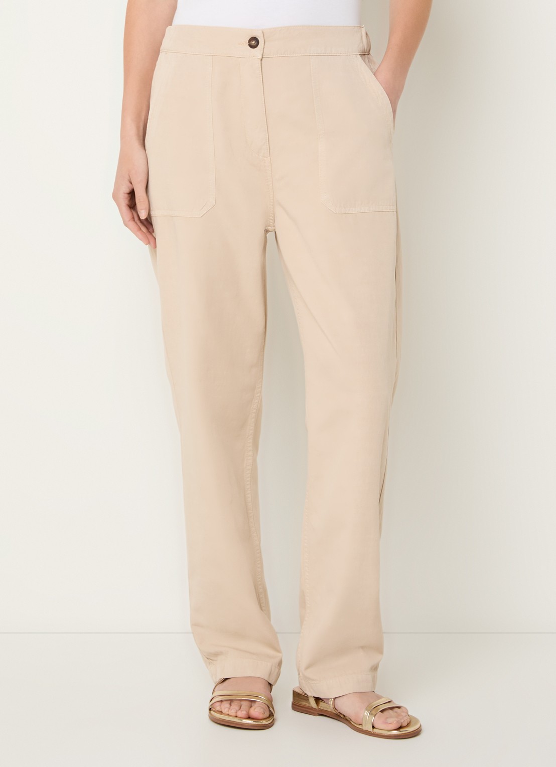 Gerard Darel Audette mid waist pantalon in linnenblend - detail 2 beige