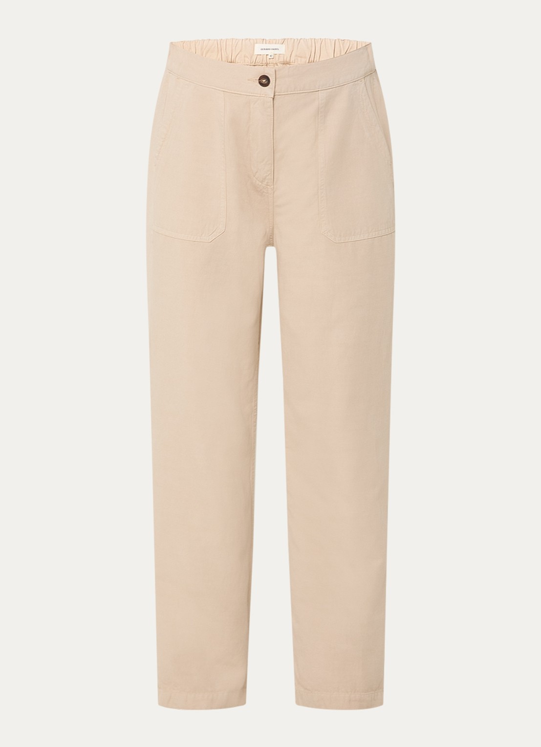 Gerard Darel Audette mid waist pantalon in linnenblend - voorkant 3 beige