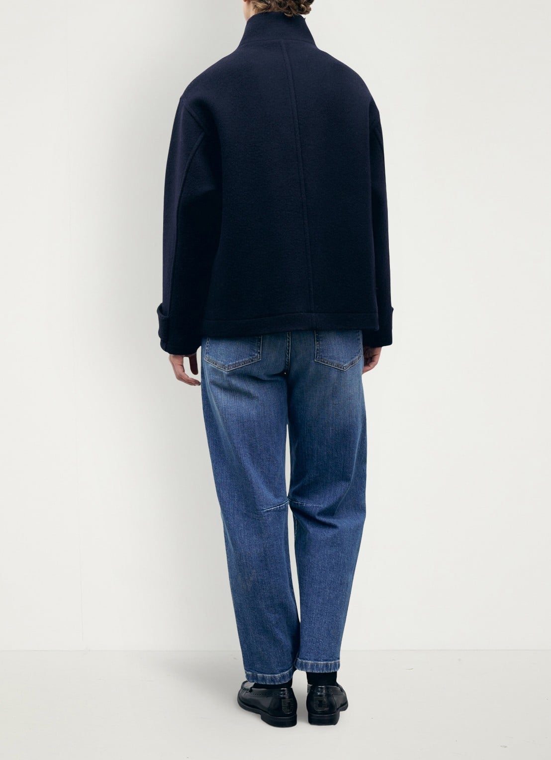 Gerard Darel Aure korte mantel in wolblend - achterkant 5 blauw