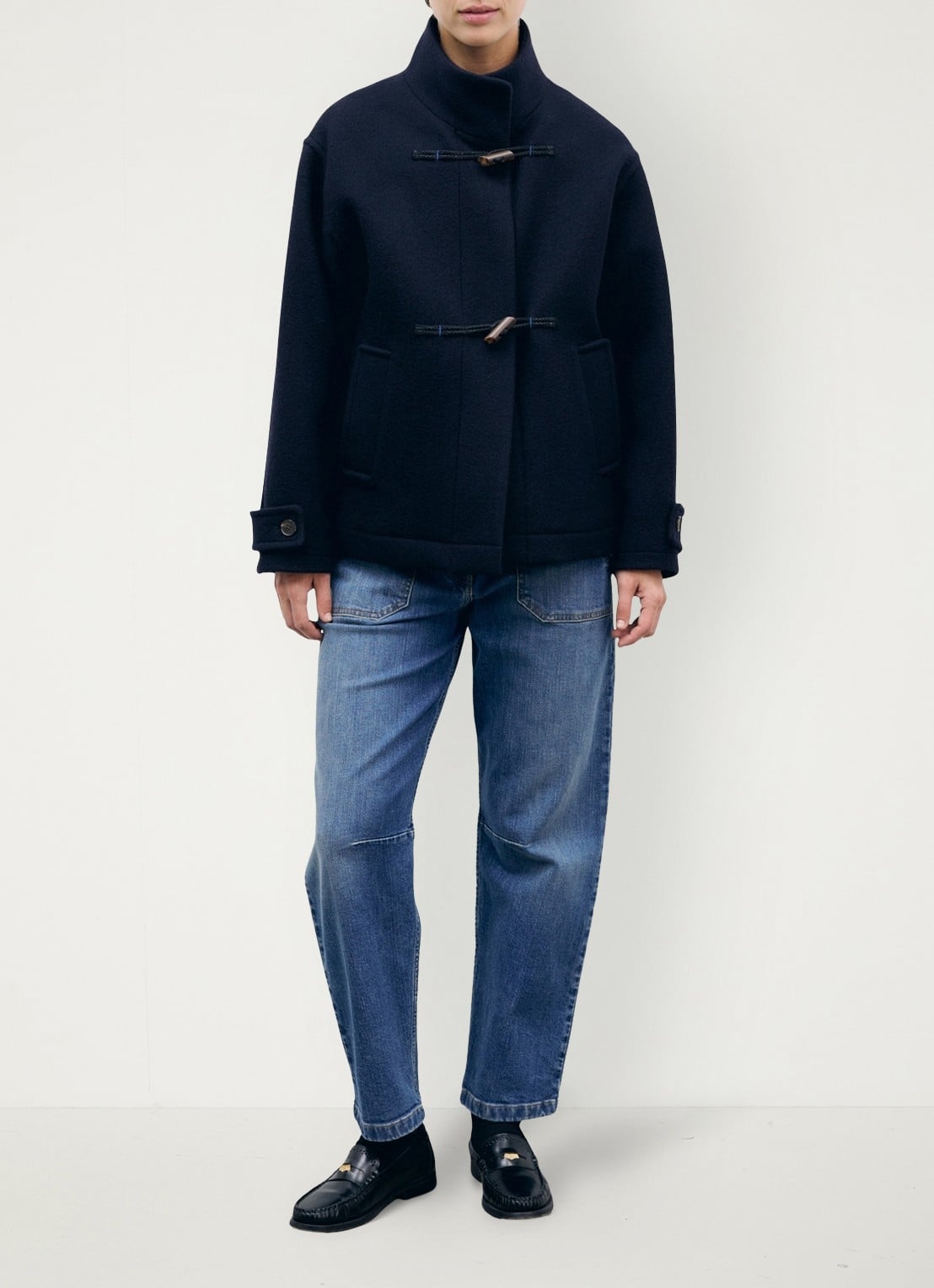 Gerard Darel Aure korte mantel in wolblend - detail 3 blauw