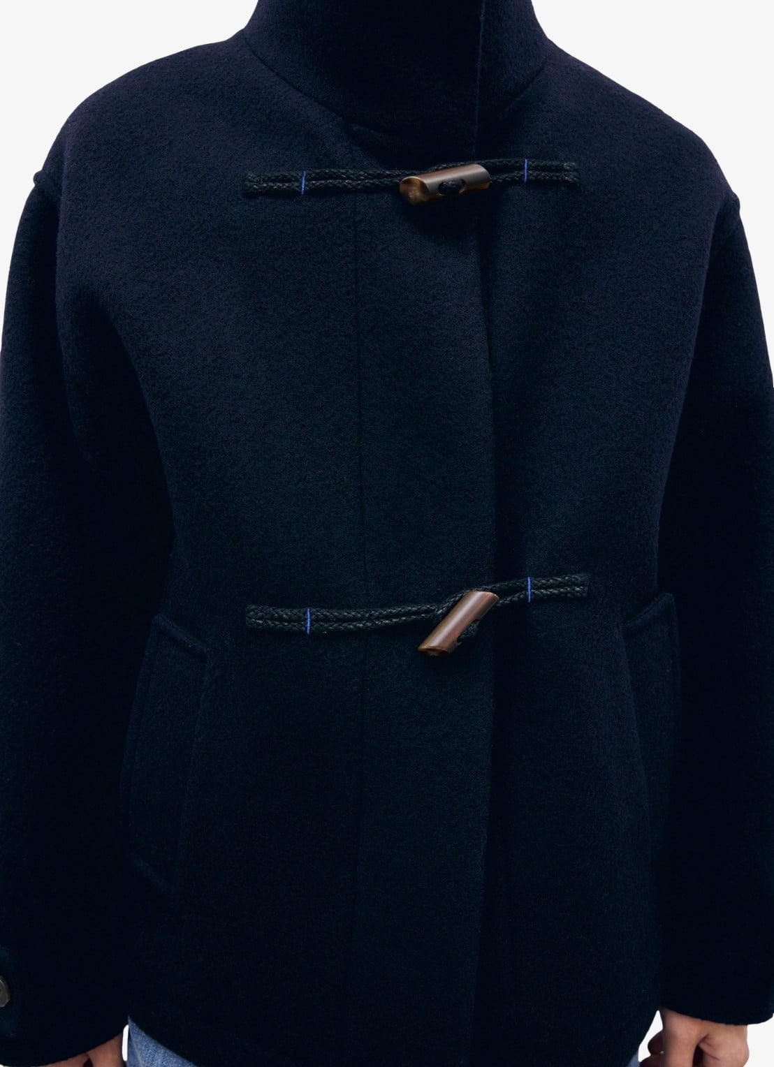 Gerard Darel Aure korte mantel in wolblend - detail 4 blauw