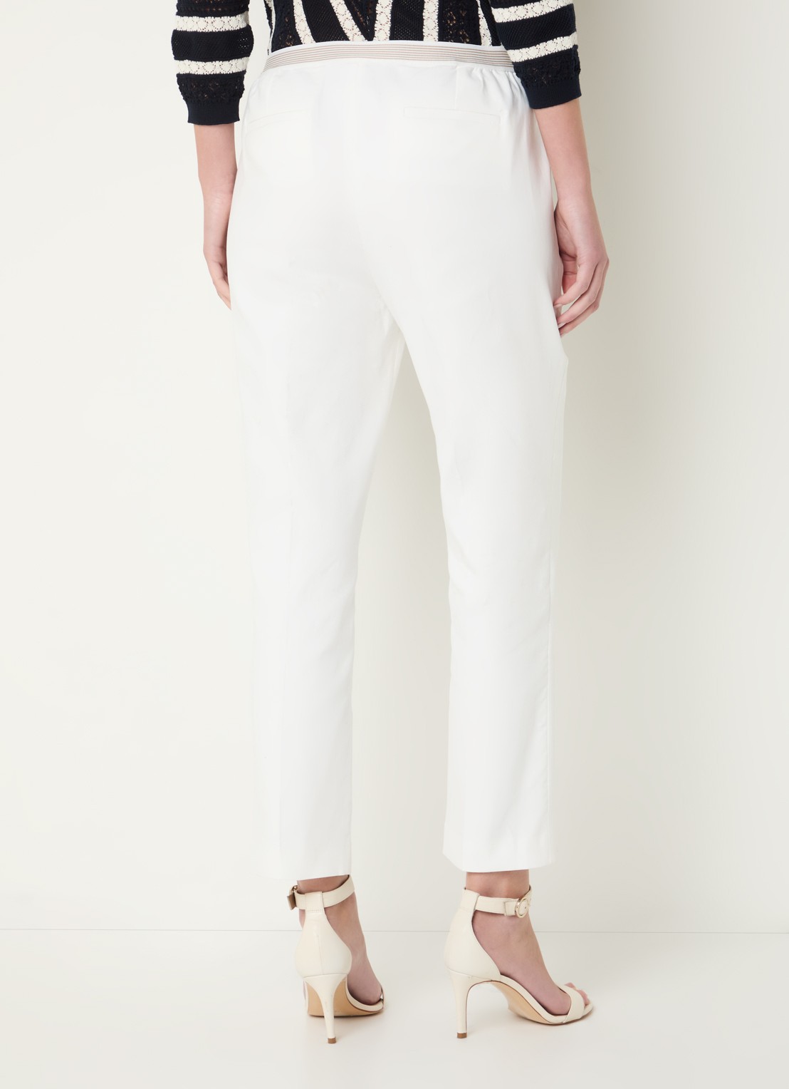 Gerard Darel Auria high waist cropped slim fit pantalon met steekzakken - achterkant 4 gebroken wit