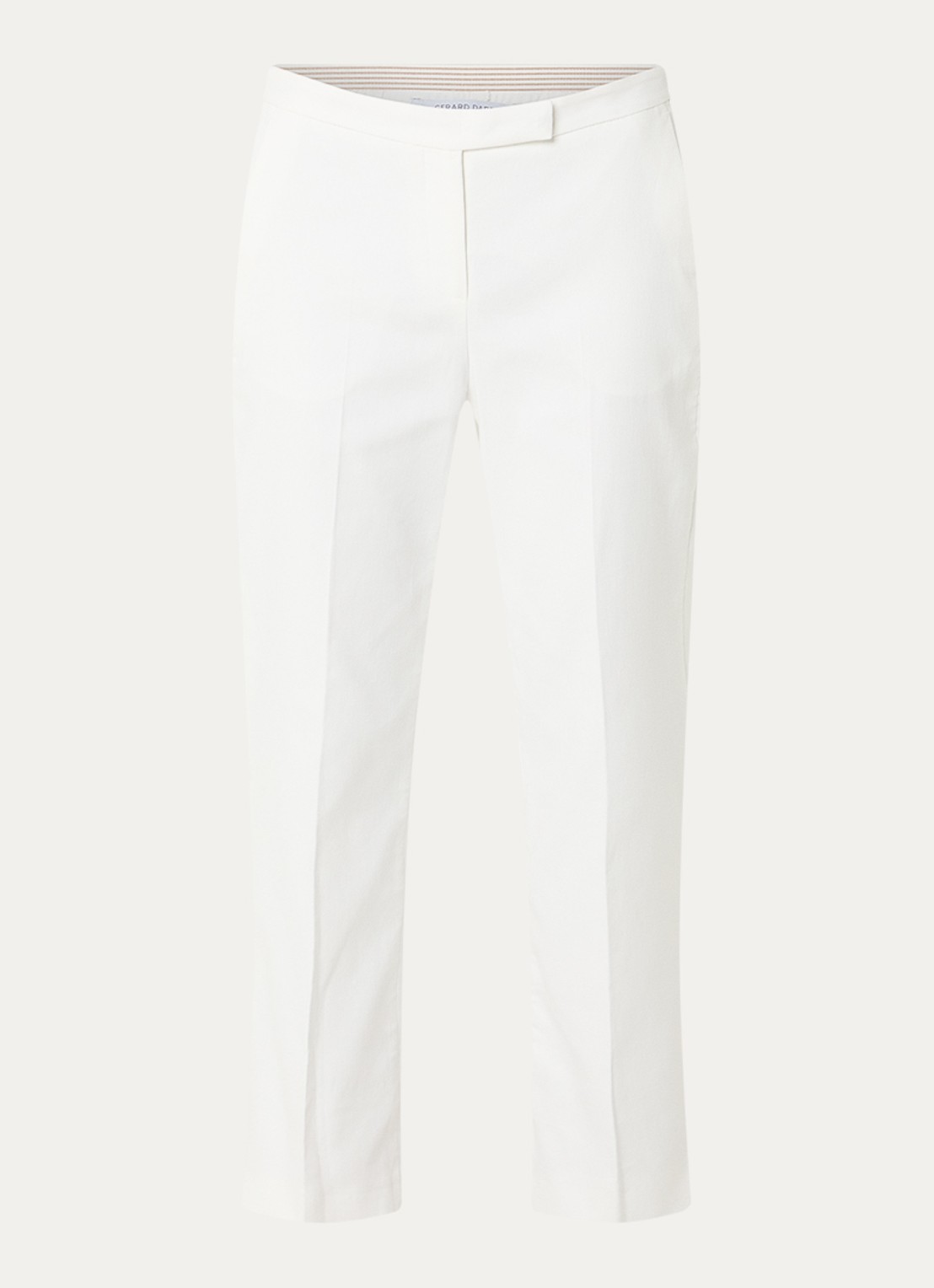 Gerard Darel Auria high waist cropped slim fit pantalon met steekzakken - voorkant gebroken wit