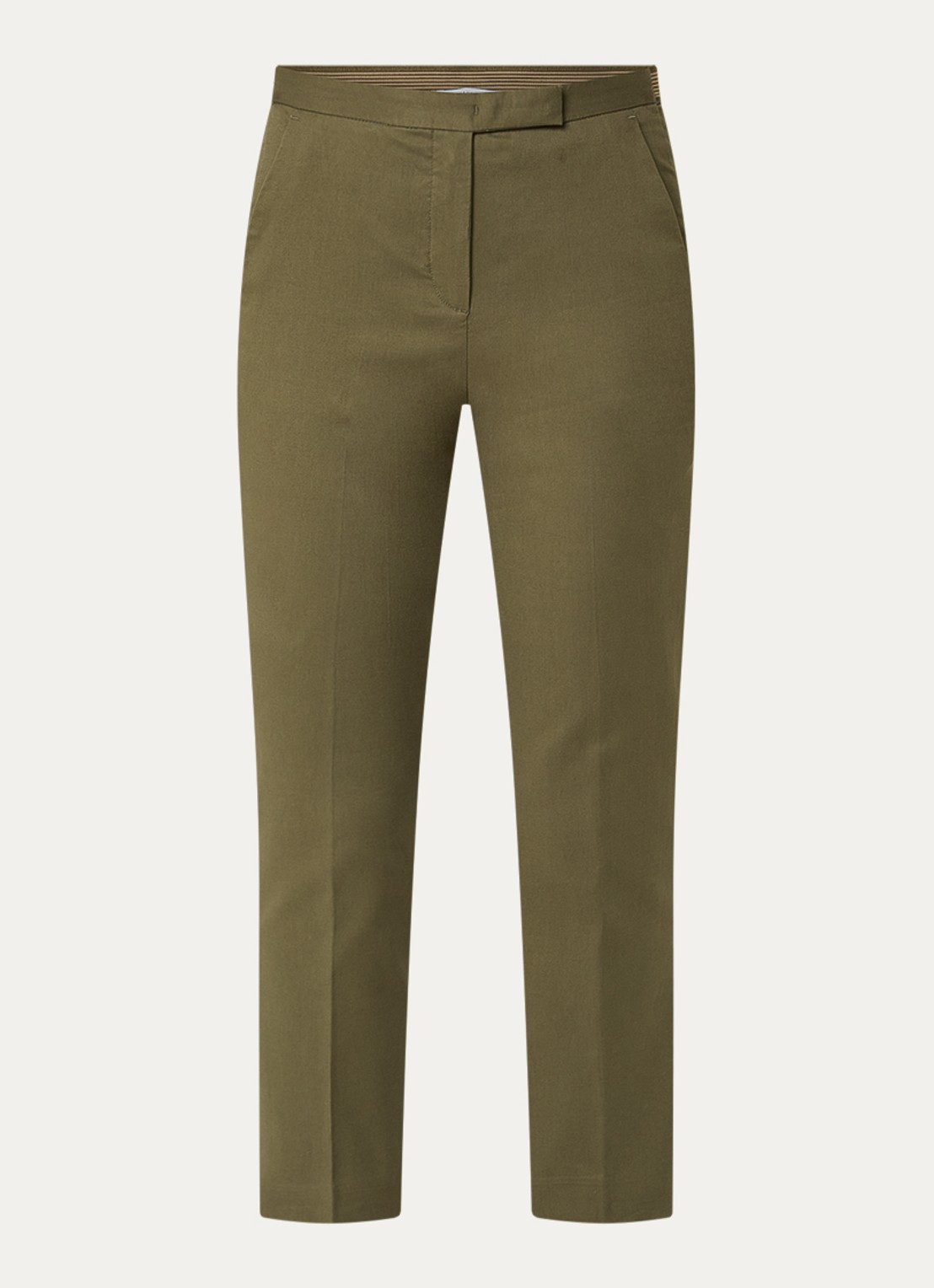 Gerard Darel Auria high waist cropped slim fit pantalon met steekzakken - voorkant 3 bronsgroen