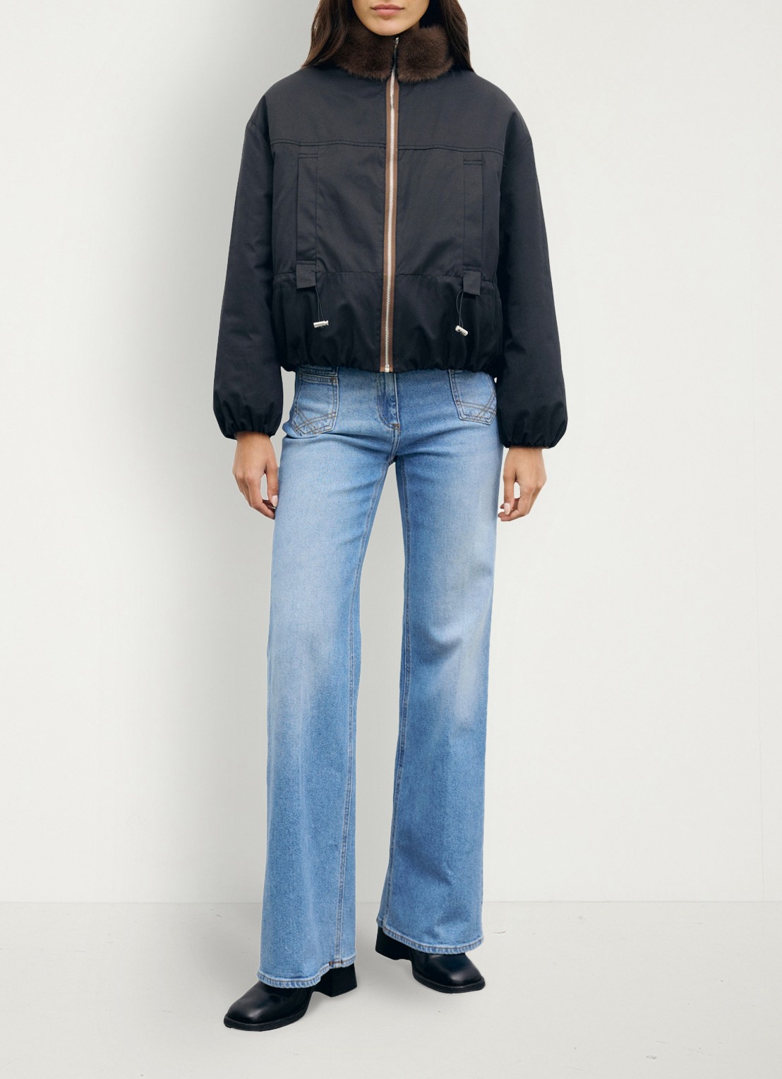 Gerard Darel Aurora reversible gewatteerde parka - detail 4 blauw