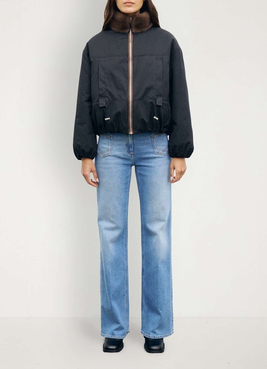 Gerard Darel Aurora reversible gewatteerde parka - voorkant 2 blauw