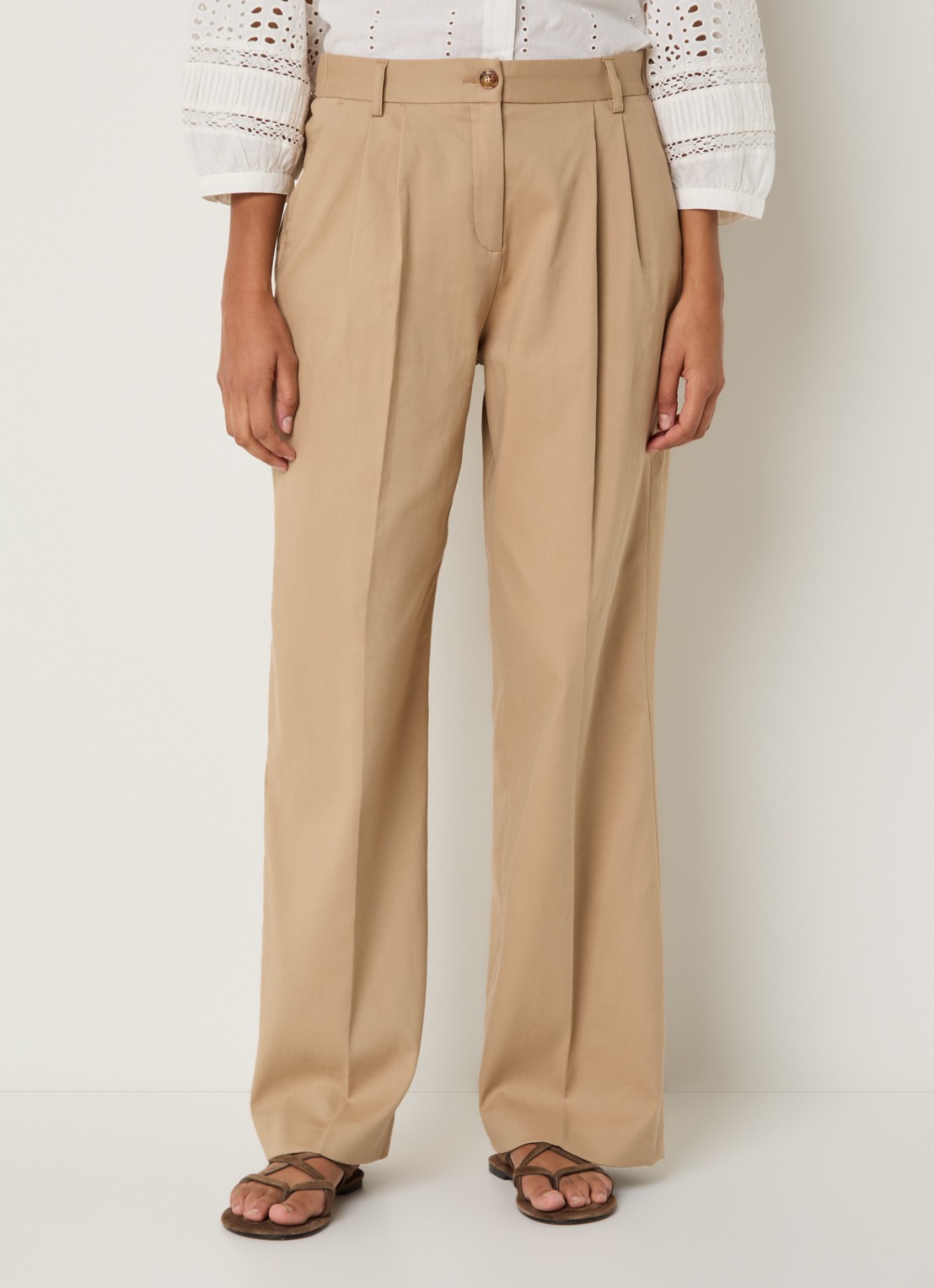 Gerard Darel Azra high waist loose fit pantalon met steekzakken - detail 4 camel