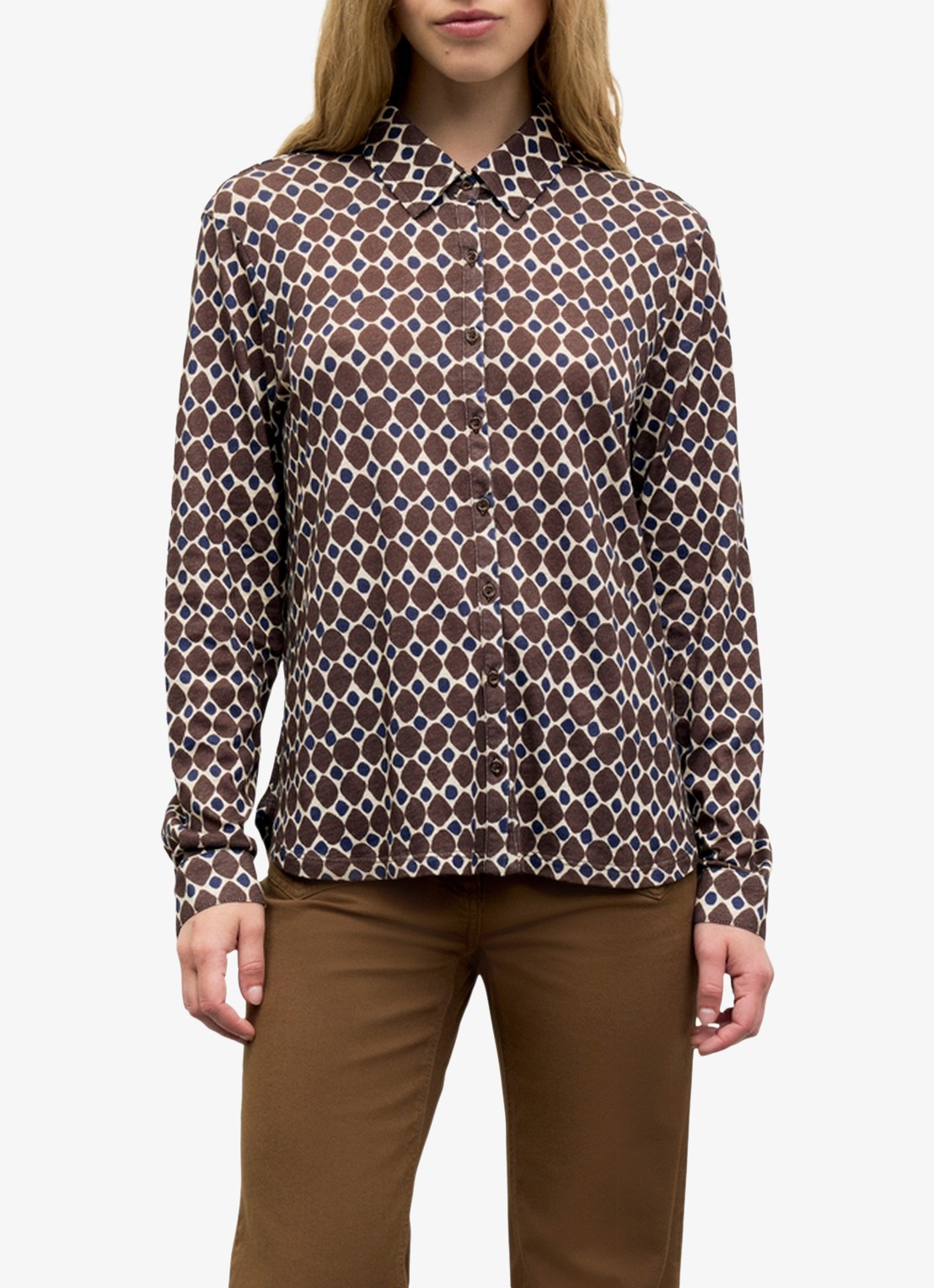 Gerard Darel Babs blouse met print - detail 5 bruin