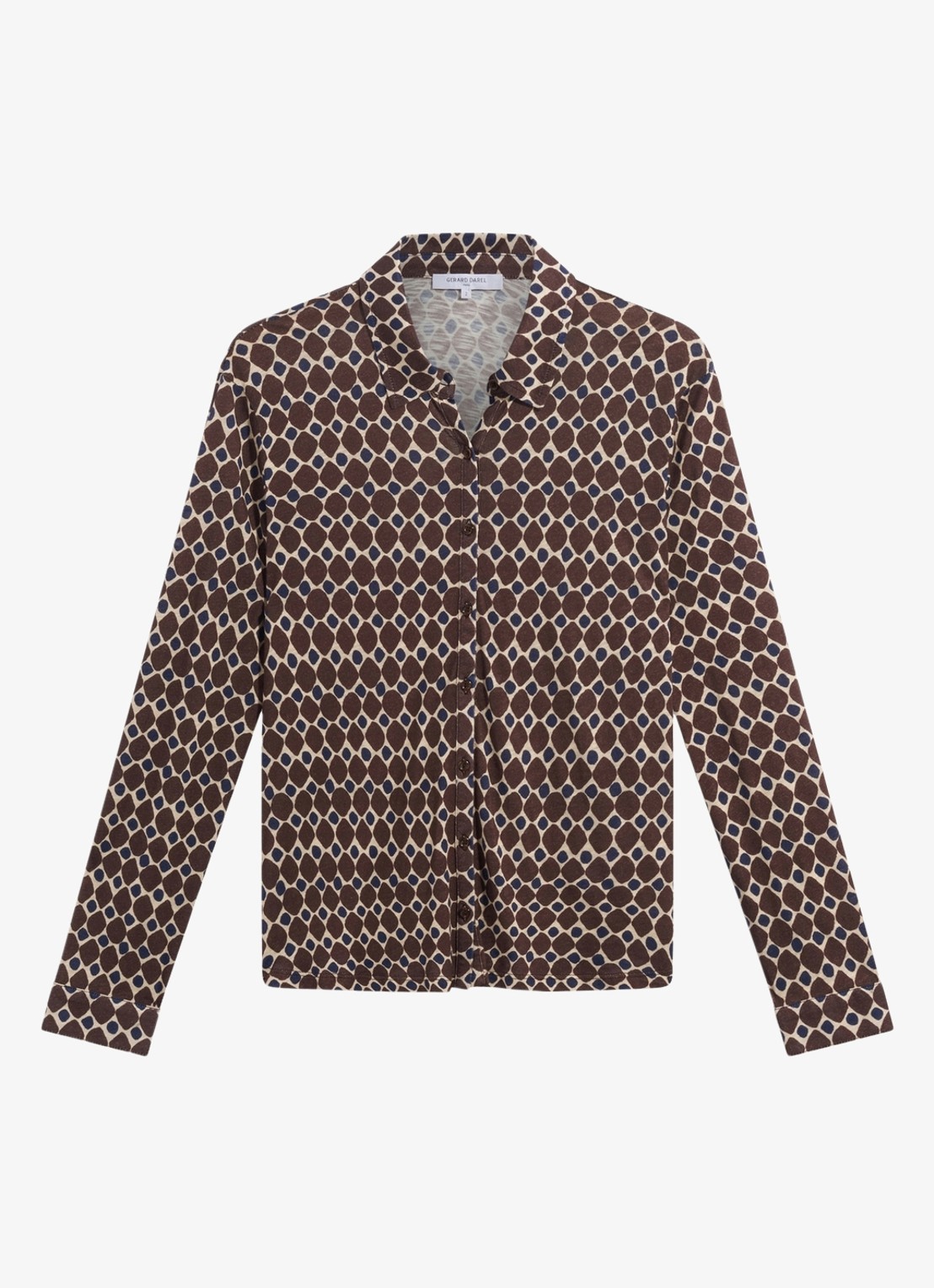 Gerard Darel Babs blouse met print - voorkant bruin