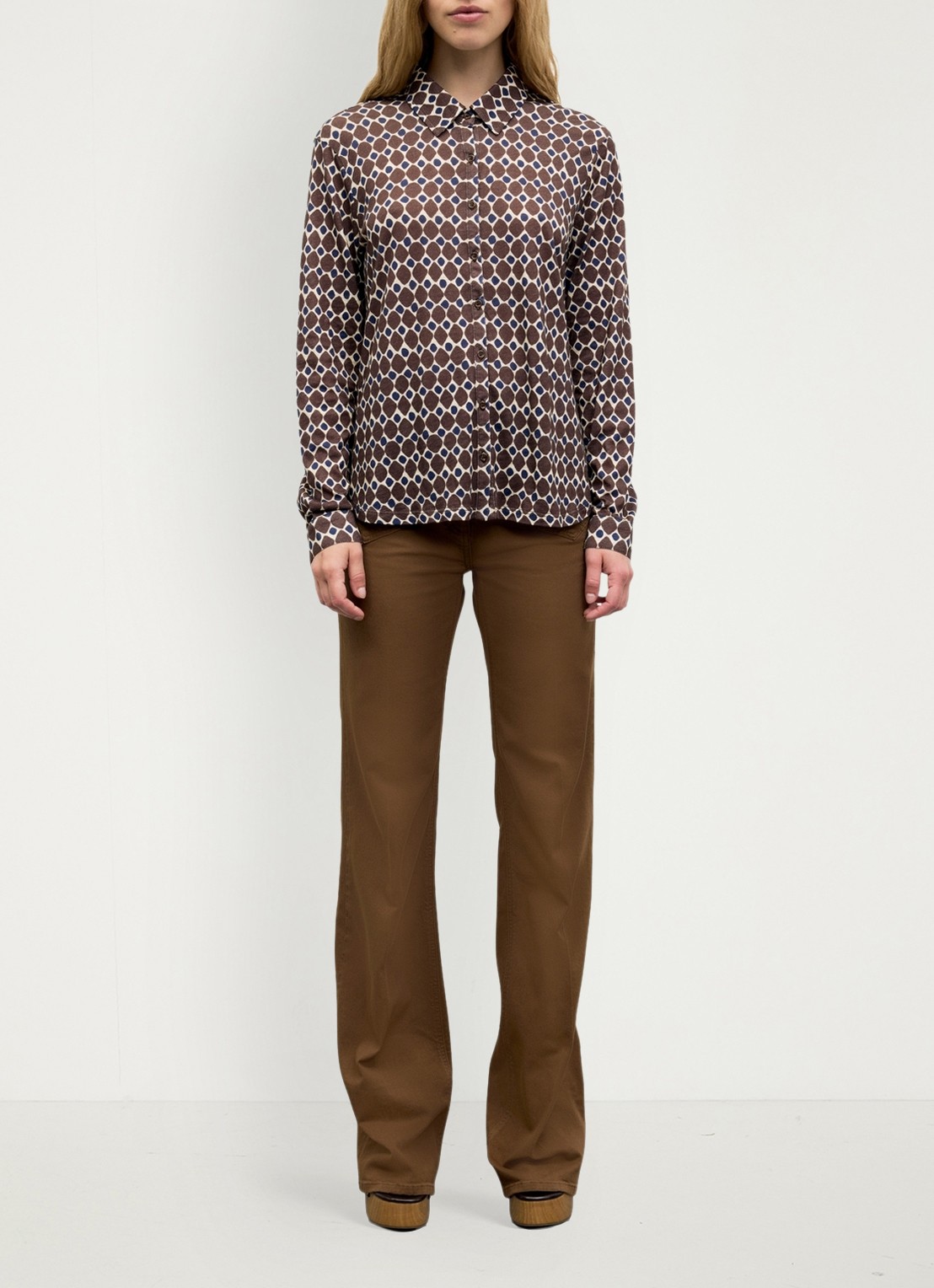 Gerard Darel Babs blouse met print - voorkant 2 bruin