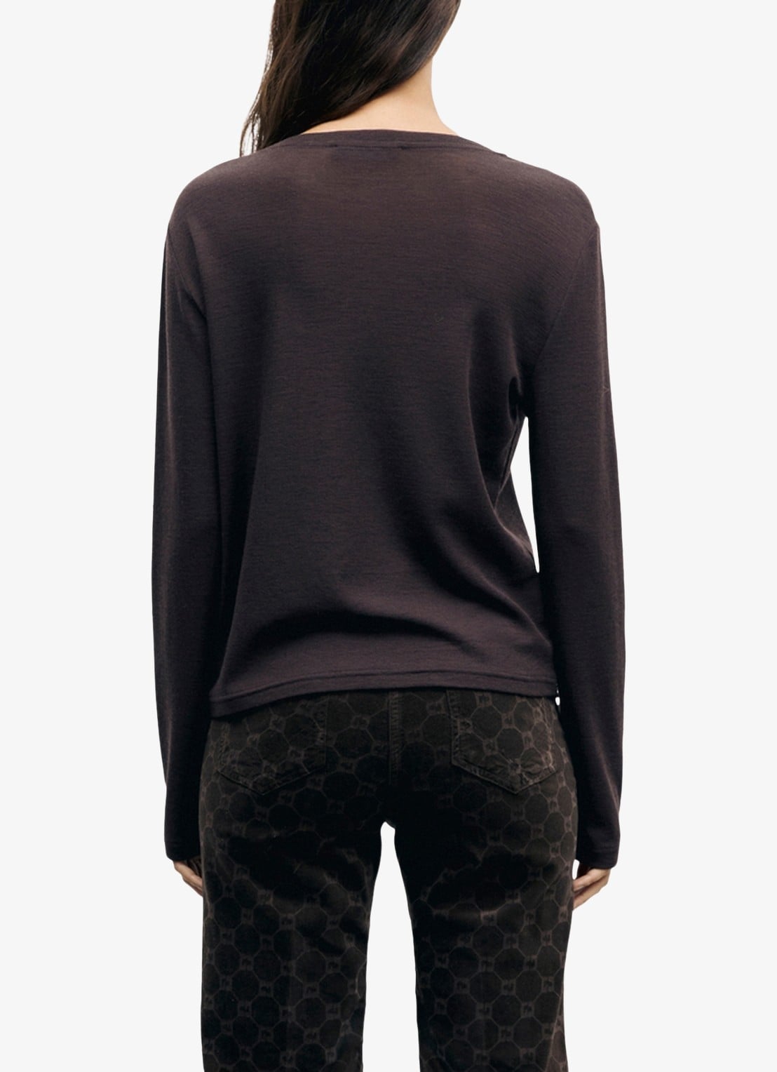 Gerard Darel Balie longsleeve van wol - achterkant 3 bruin