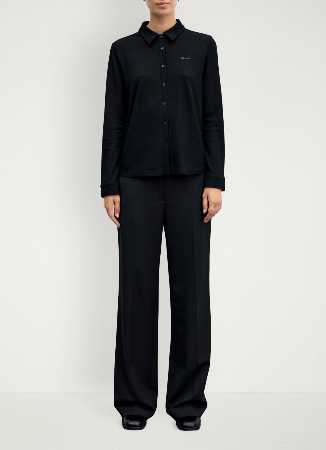 Gerard Darel Bambi blouse van wol met borduring - voorkant 4 zwart