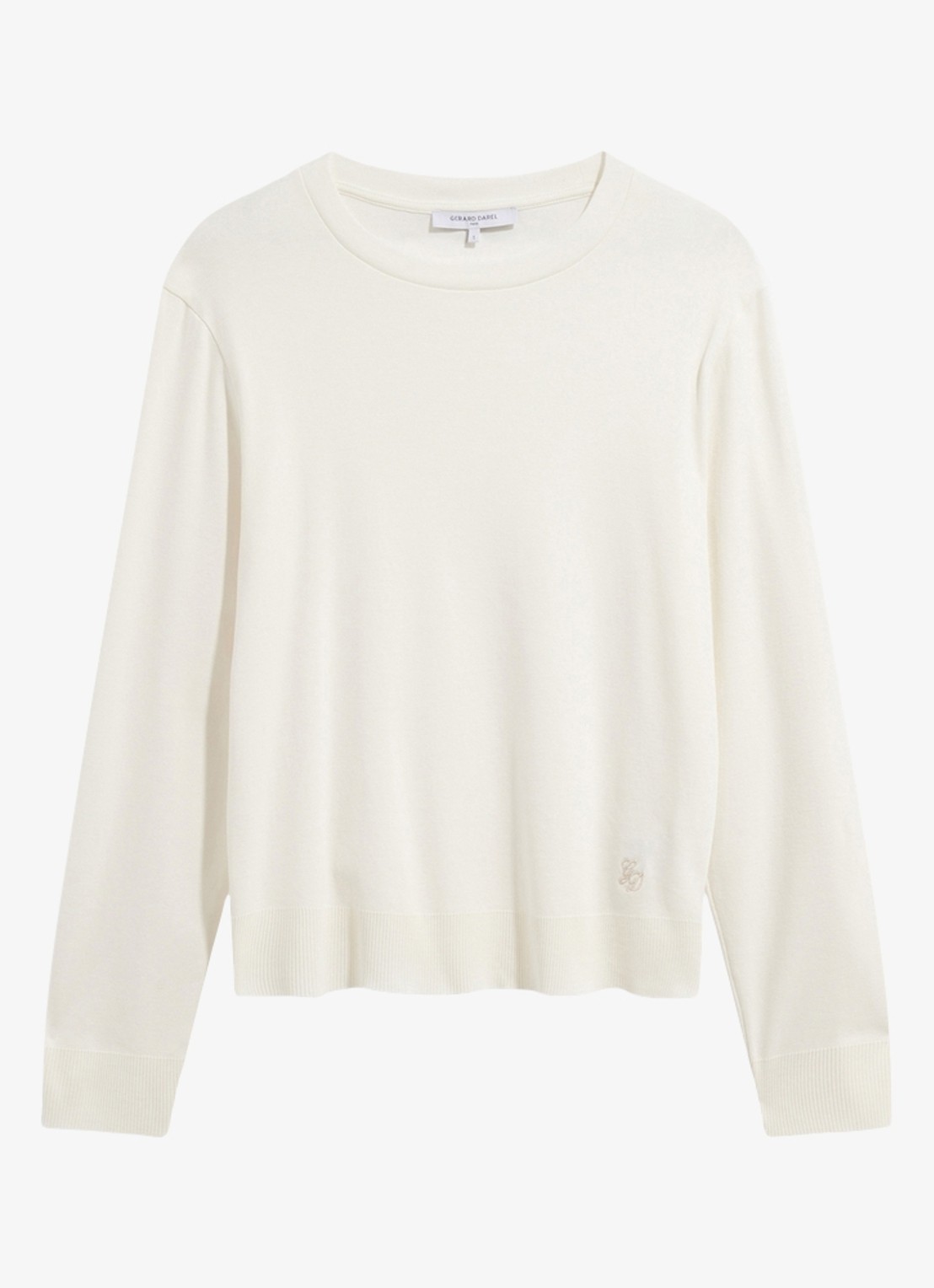 Gerard Darel Bara longsleeve met logoborduring - voorkant 2 creme
