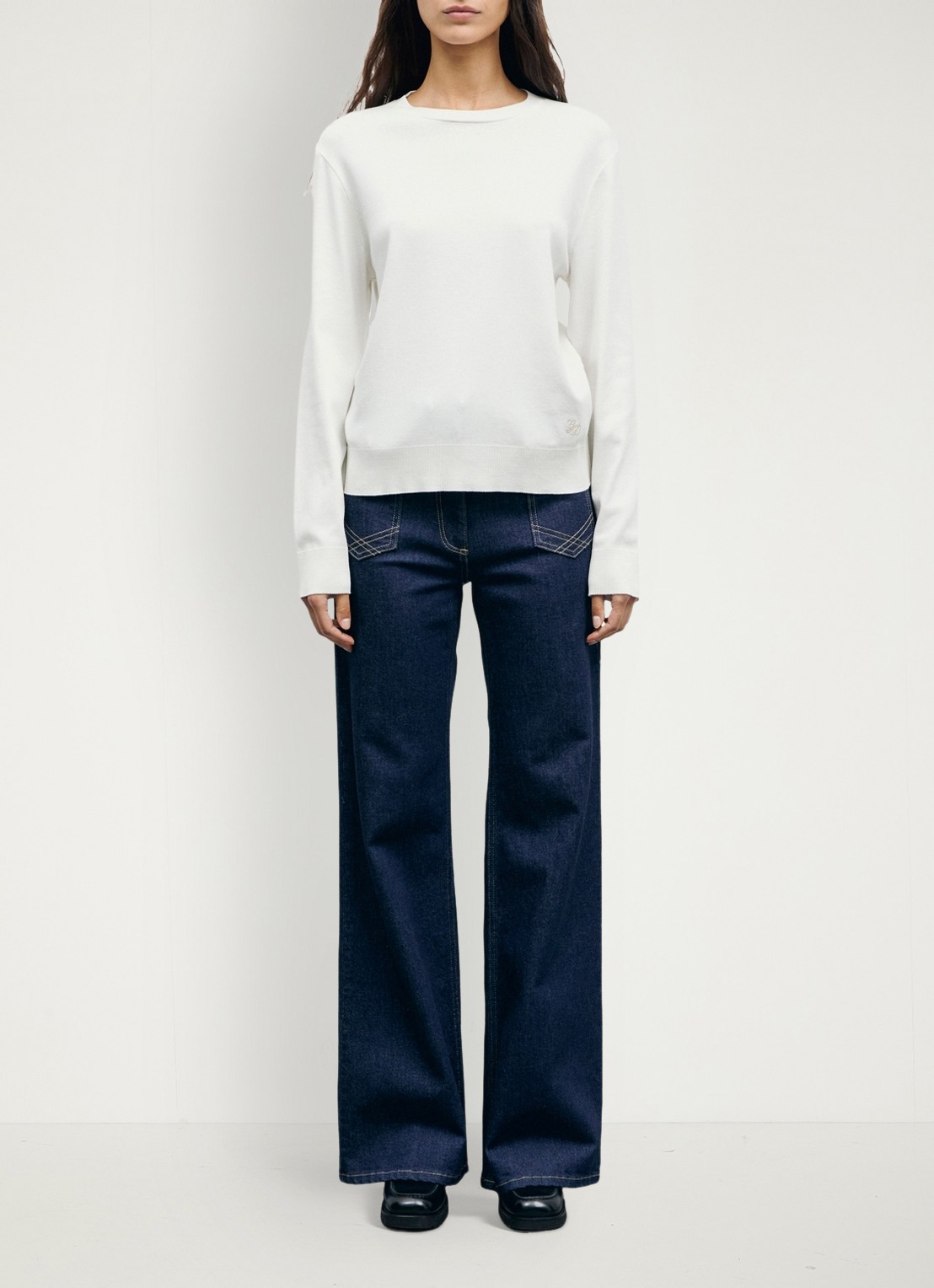 Gerard Darel Bara longsleeve met logoborduring - voorkant 3 creme