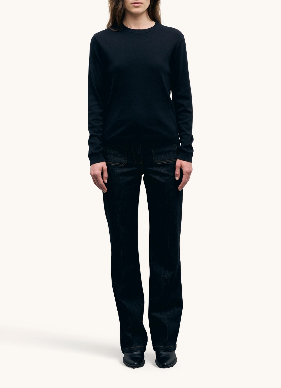 Gerard Darel Bara longsleeve met logoborduring - voorkant 4 zwart