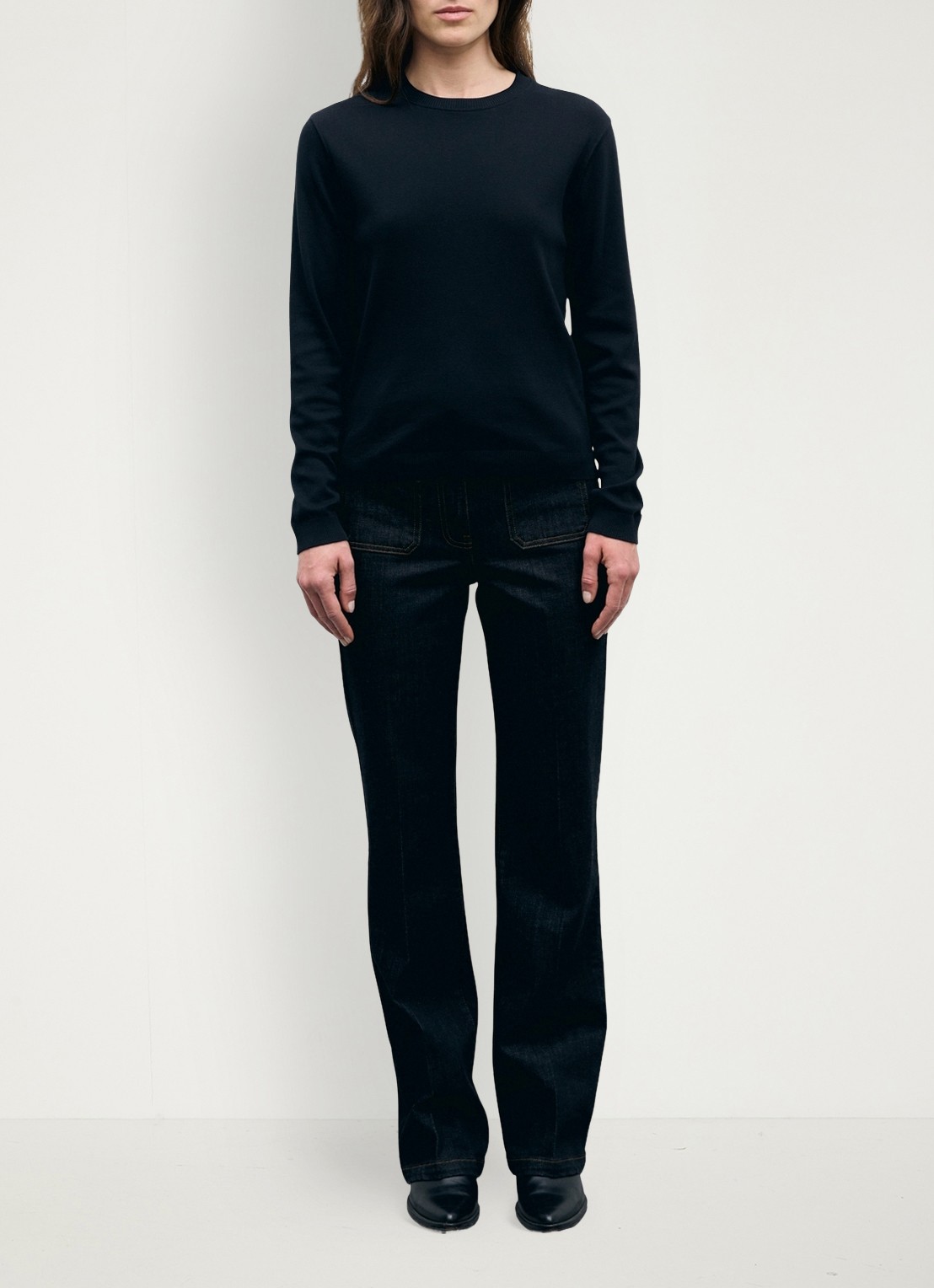 Gerard Darel Bara longsleeve met logoborduring - voorkant 3 zwart