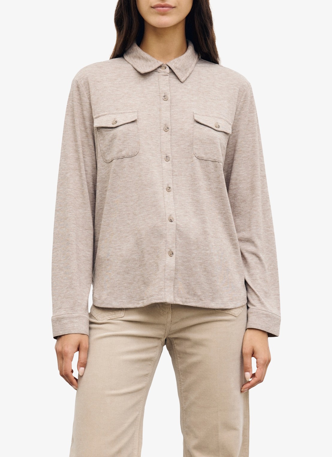 Gerard Darel Barba blouse met borstzakken - detail 3 beige