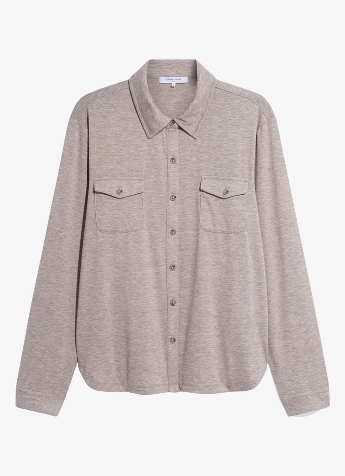 Gerard Darel Barba blouse met borstzakken - voorkant beige