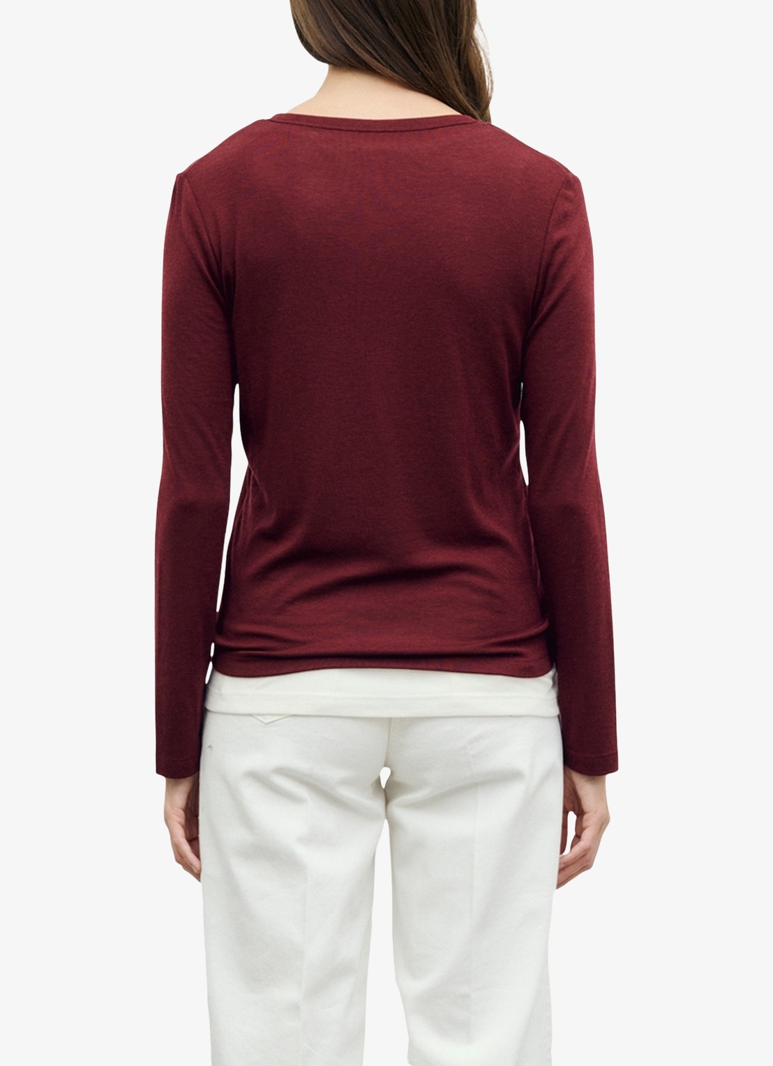 Gerard Darel Becca longsleeve in wolblend - achterkant donkerrood