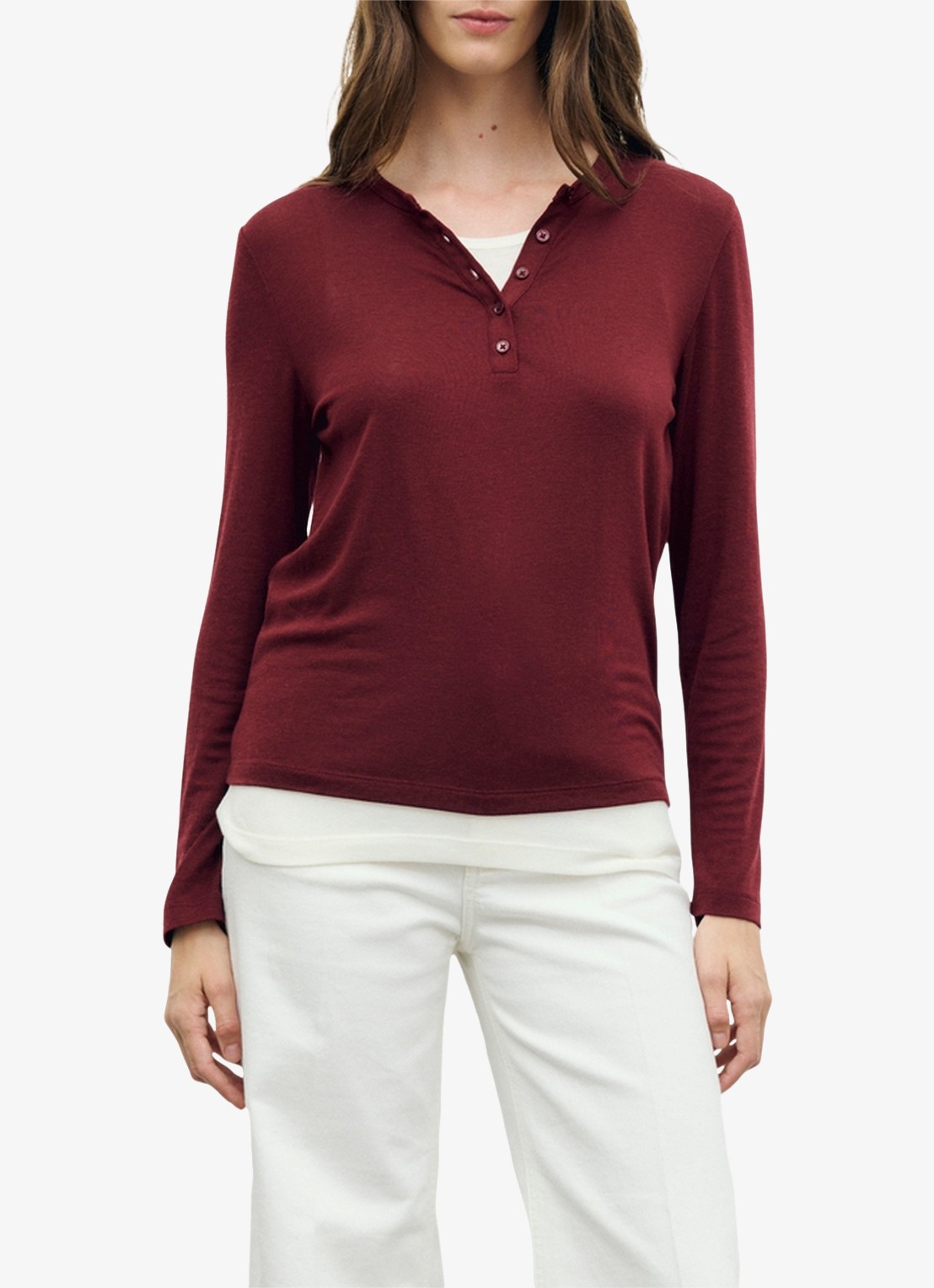 Gerard Darel Becca longsleeve in wolblend - detail 2 donkerrood