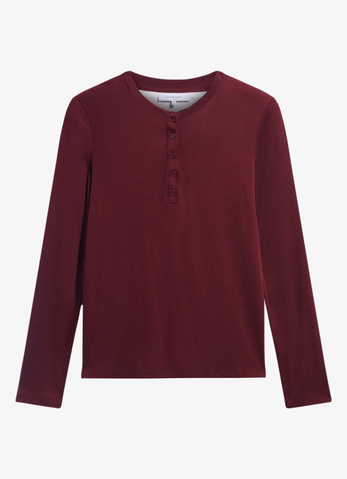 Gerard Darel Becca longsleeve in wolblend - voorkant 3 donkerrood