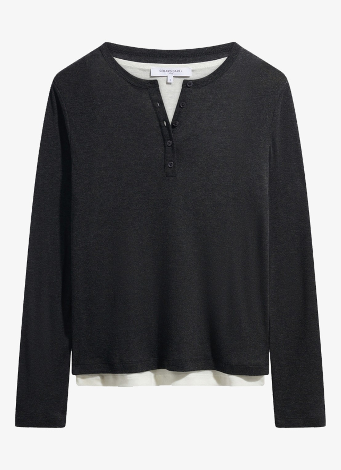 Gerard Darel Becca longsleeve in wolblend - voorkant donkergrijs