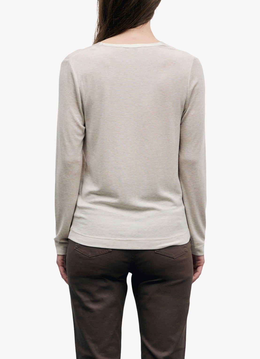 Gerard Darel Belen longsleeve in wolblend met V-hals - achterkant 4 beige