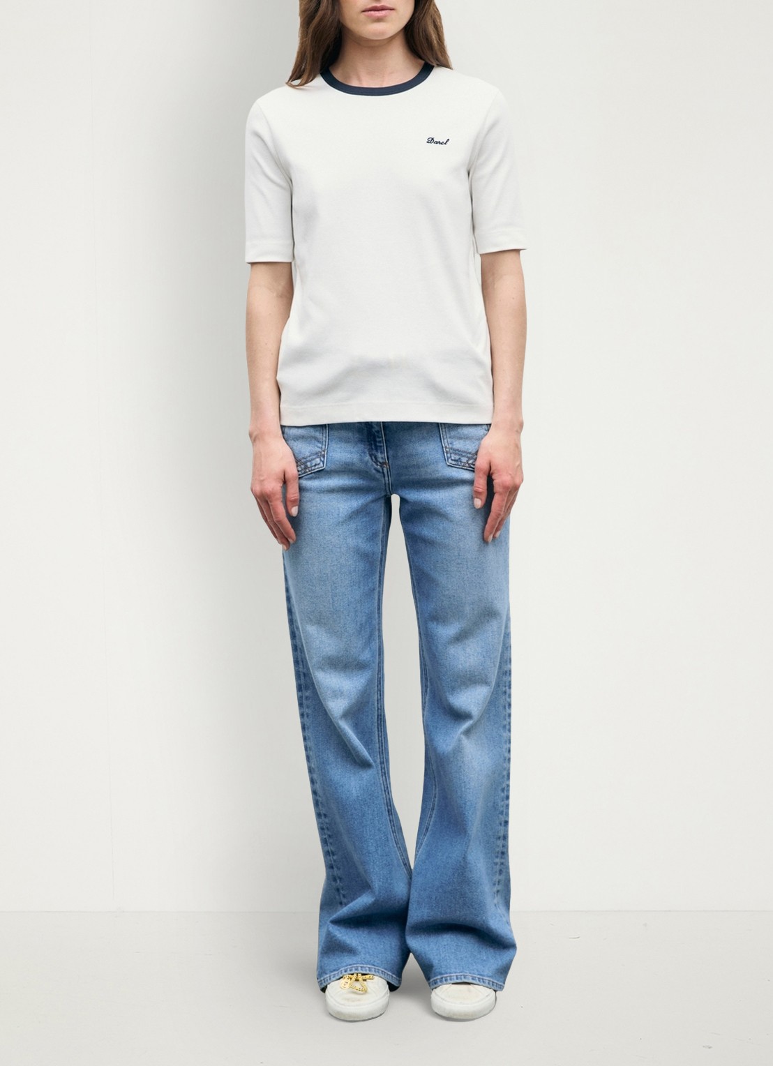 Gerard Darel Bess T-shirt met borduring - voorkant 5 wit