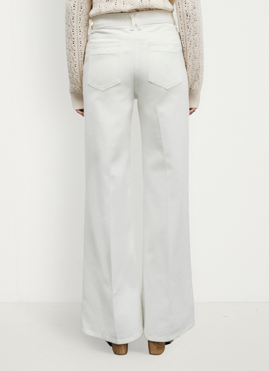 Gerard Darel Bianca high waist flared fit jeans met gekleurde wassing - achterkant 5 wit