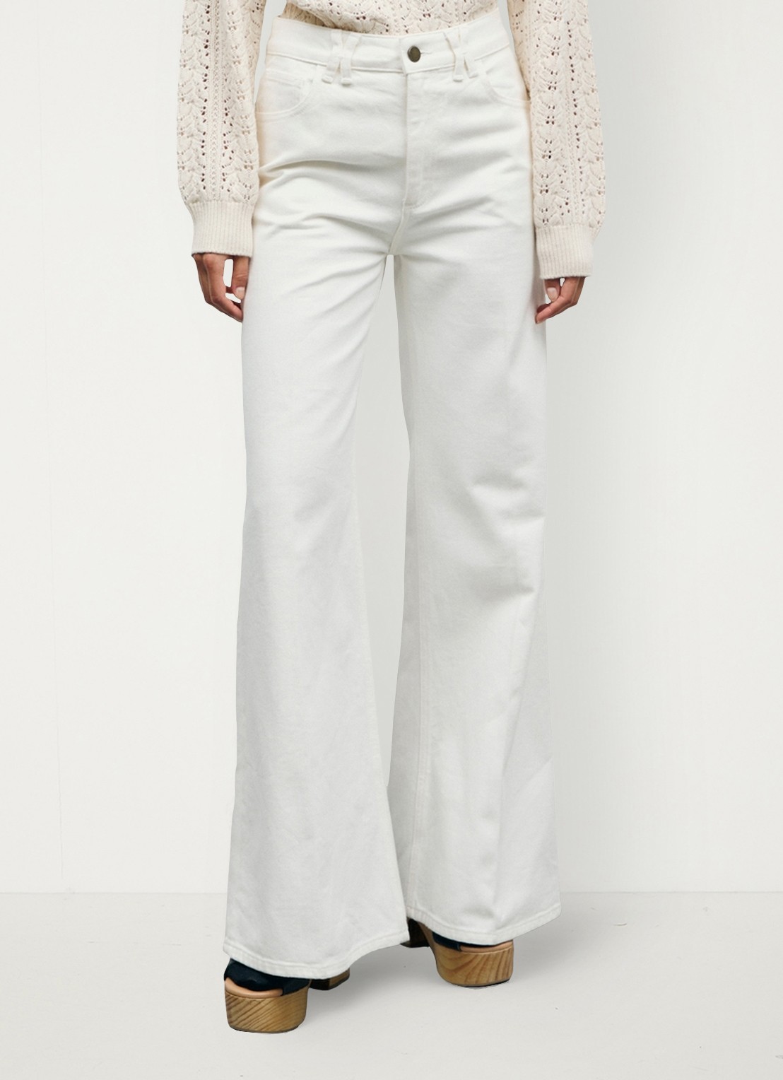 Gerard Darel Bianca high waist flared fit jeans met gekleurde wassing - detail 3 wit