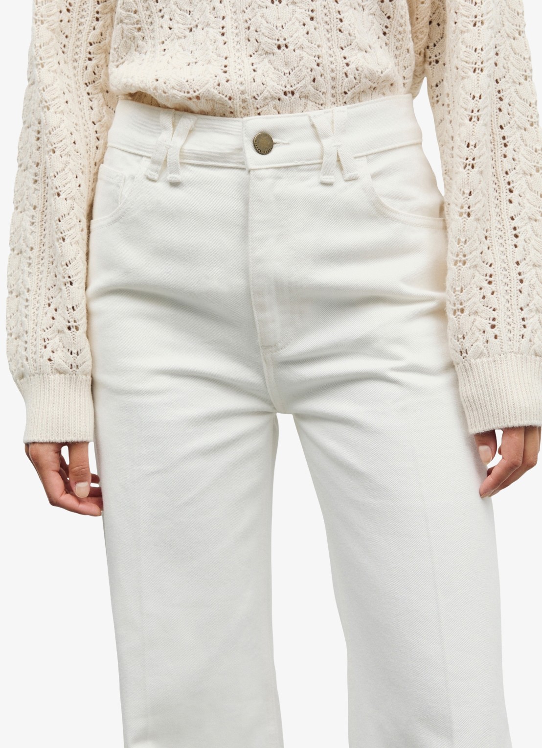 Gerard Darel Bianca high waist flared fit jeans met gekleurde wassing - detail 4 wit